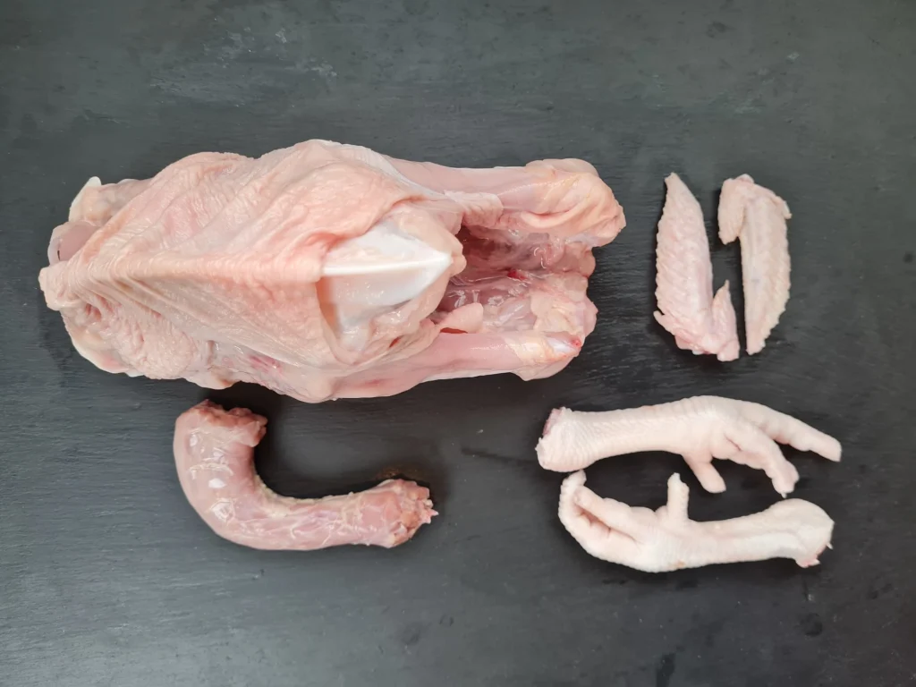 DIY Broth Kit from Smrt Frms, Feet, Neck, WingTips, carcass and skin.